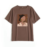 Aesthetic Printed Short Sleeve T Shirts Women 2021 Summer Chic Fashion Loose Tees Gothic Graphic Casual Female