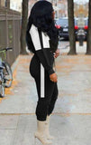 Contrast Color Crop Top and Pants 2 Piece