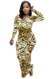 Print Leopard Sexy Midi Bodycon