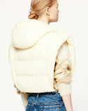 Sleeveless Strings Hoody Padded Vest
