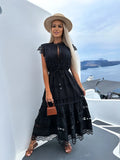 Women's New Fashion With Waist Lace Splicing Long