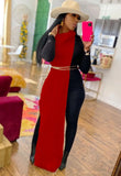 Turtleneck Side Slit Long Sweater Top 618-1-Outfit
