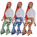 Piece Outfit Women Bodycon Matching Set white Top Flared Stacked Pants Joggers Tracksuit Fall Clothes Wholesale