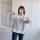 New Winter Sweater With Loose Stripes And Casual Sweaters-Outfit