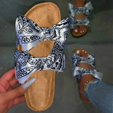 Sandals Women Summer Bow Flat Shoes Ladies Beach Slipper Outdoor Fashion Slides for Ladies Casual Flip
