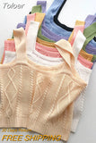 Candy Women Ribbed Camis Cute Crop Tops Knitted Solid Backless Tank Tops For Women Plain Slim Camisole