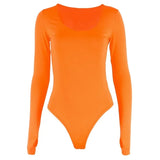Neon Bodysuit Women Long Sleeve Bodycon Sexy 2021 Autumn Winter Streetwear Club Party Outfits Casual Female