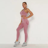 New Gym Set Women Seamless Fitness Bra Sport High Waist GYM Sexy Booty Leggings Push Up Pants Leggins Workout