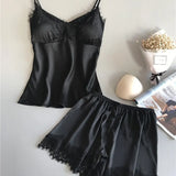 2019 Hanging Pyjamas Women's Summer Sexy Ice Wire Two-Piece Set With Silk Shorts Gathering Big-Size Thin