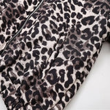 Women's Explosive Leopard Print Zipper Long-Sleeved Cotton Jacket