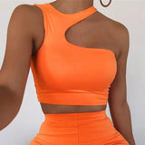 Out Sexy Crop Off Shoulder Solid 2022 Skinny Sport Short Tops Women Tank Irregular Summer Tube