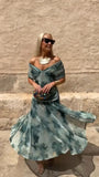 Mesh-Printing Dress In Spring/Summer 2025 INS Holiday Casual Party