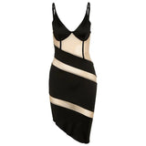 Winter Asymmetrical Mesh See Through Patchwork Mini Dress Women Sexy Bikini Straped Backless Party Clubwear Summer