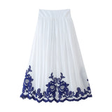 Spring Style Spliced Embroidered Shirt 5107240 Color Embroidered Skirt 5107245-Outfit