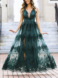 2022 Summer Elegant Women Long Party Dress Embroidery Sexy Backless Maxi Tulle