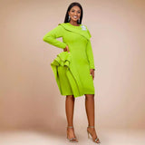 High-End Atmospheric Banquet Evening Dress Personality Long-Sleeved Lotus Leaf Dress
