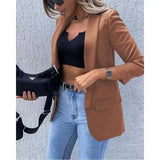 Women Blazer Jacket Office Lady Designer Coat Korean Style Yellow Blazer Suit Long Sleeve Bleazer Mujer Terno Clothes For Women-Outfit