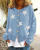 Toloer And Winter New Sweater Women's Cardigan Five-Pointed Star Single Breasted