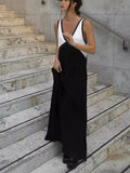 Fashion V-Neck Sleeveless Copper-Amino Dress New Spring And Summer