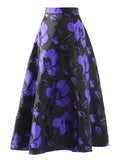 Black Casual Slim Print Colorblock Skirt Female Gathered Waist Temperament Skirts For Women Autumn Style 2021
