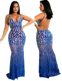 Sexy Squins Backless Straps Long