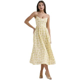 Summer Women's New Sweet And Spicy Wind Flower Long Dresses With Hanging