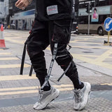 Men's Autumn And Winter Loose Tide Brand Ruffian Handsome Ins Hip-Hop Hip-Hop Wide-Legged Pants With Many Pockets-Outfit