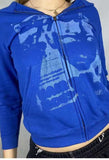 Screen Print Zipper Hoodie-Outfit