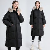 Down Cotton-Padded Jacket Female Long Over The Knee In 2024 New Winter Hot Style Thick Students Bread Clothes Cotton-Padded Jacket-Outfit