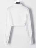 Casual White Top Lady 2025 New French High-End Long-Sleeved Short-Sleeved Women's