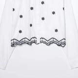Homemade New Women's Embroidered Prefectural Cotton Clip Long Sleeve Shirt