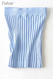 Autumn New Women Thick Stripe Knitted Package Hip Mini Skirt Sexy Stretch Skirt Women High Waist Pencil Skirt Office