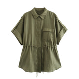 Spring Style Lace-Up Shirt 3436707 Straight Trousers 3454707-Outfit