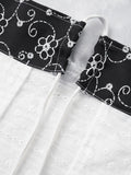 Tie Up Lace Patchwork Bandeau Top-Outfit