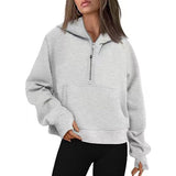 New Fall / Winter 2023 Ladies Scuba Sports Semi-Zip Yoga Dress, Loose, Short Hoodie And Velvet Hoodie-Outfit