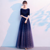 Sky Evening Dress Women's 2025 New Banquet Temperament Skinny And Elegant Host Chorus Performance Long