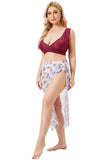 Printed Casual Strap High Waist Regular Plus Size Two Piece Skirt