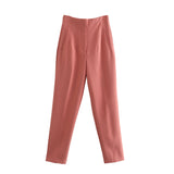 Workplace Women's Display High Waist Waist Suit Trousers 38 Color Reduced Age And Ankle