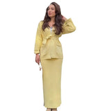 Knitted Knitted With Long Sleeve Open Shirt Two-Piece Set In The Long-Sleeved Skirt In The Autumn/Winter Of