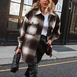 Style Oversized Plaid Shirts Blouse Women Autumn Cotton Blouse Long Sleeve Plus Size Blouses 2020 Button Up Shirt