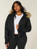 Women's Autumn And Winter Fashion With A New Short-Term Warm Collar Collar Zip Cotton Coat