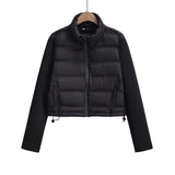 2024 Autumn And Winter New Women's Urban Casual Sleeves Splicing Cotton Jacket W027 9316-Outfit