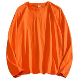 Men Cotton T-Shirts Men's Fashion Solid Color Long Sleeve Tees Male Simple Wild Casual O-NeckT Shirt