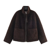 Women's Clothing 2025 New Fashion Casual Loose-Fitting Collar Zipper