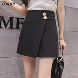 Women Solid Button Simple Summer Chiffon Lightweight Office Lady Mini Skirt All-match Slim Korean Style Fashion