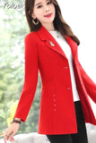 Winter Wool Jacket Womens Clothing Mid Long Double Breasted Woolen Coats Slim Wild Elegant Female Korean Outerwear