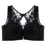 Sexy Wireless Bra Deep V Plunge Underwear Plus Size Women Underwear Front Closure Brassiere Beauty Lace