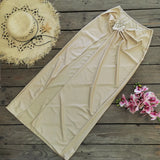 2025 New Solid-Color Swimsuit Women Feel Deep V-Loand Back Half Dress