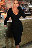 Knit V-Neck Classic Midi