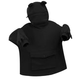 Oversize Frog Hoodie Women Long Sleeve Zipper Pocket Mouth Sweatshirt Clothes Doll Top Kawaii Funny Pullover